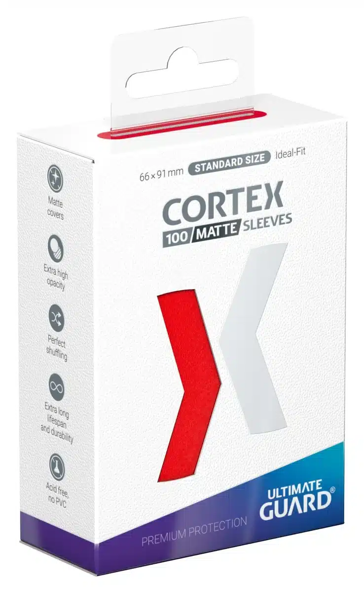 Cortex Sleeves Matte Standard Size (100) - Red Cortex Sleeves Matte Standard Size (100) - Red - Image 1